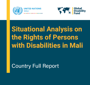 Cover of the full report of the Situational Analysis on the rights of persons with disabilities in Mali