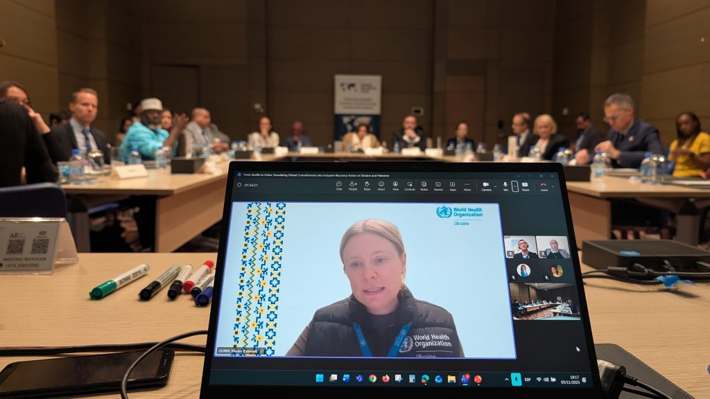 Speaker form Ukraine participating via videoconference